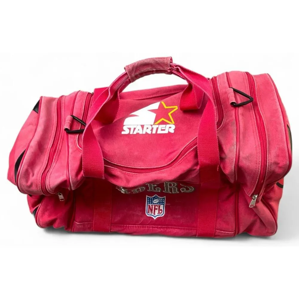 Vintage 90s Starter San Francisco 49ers Duffle Bag Red‎ NFL Football Travel Gym